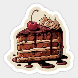 Chocolate Cake, Delicious Chocolate Cake Design, Perfect for Dessert Lovers and Baking Enthusiasts Sticker